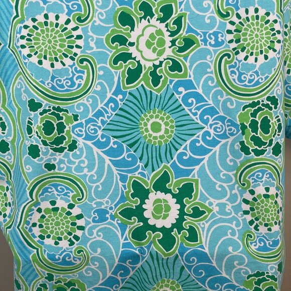Talbots Floral Top Women XLarge Beachy Coastal Mosaic Floral Print Casual Travel - Picture 7 of 10